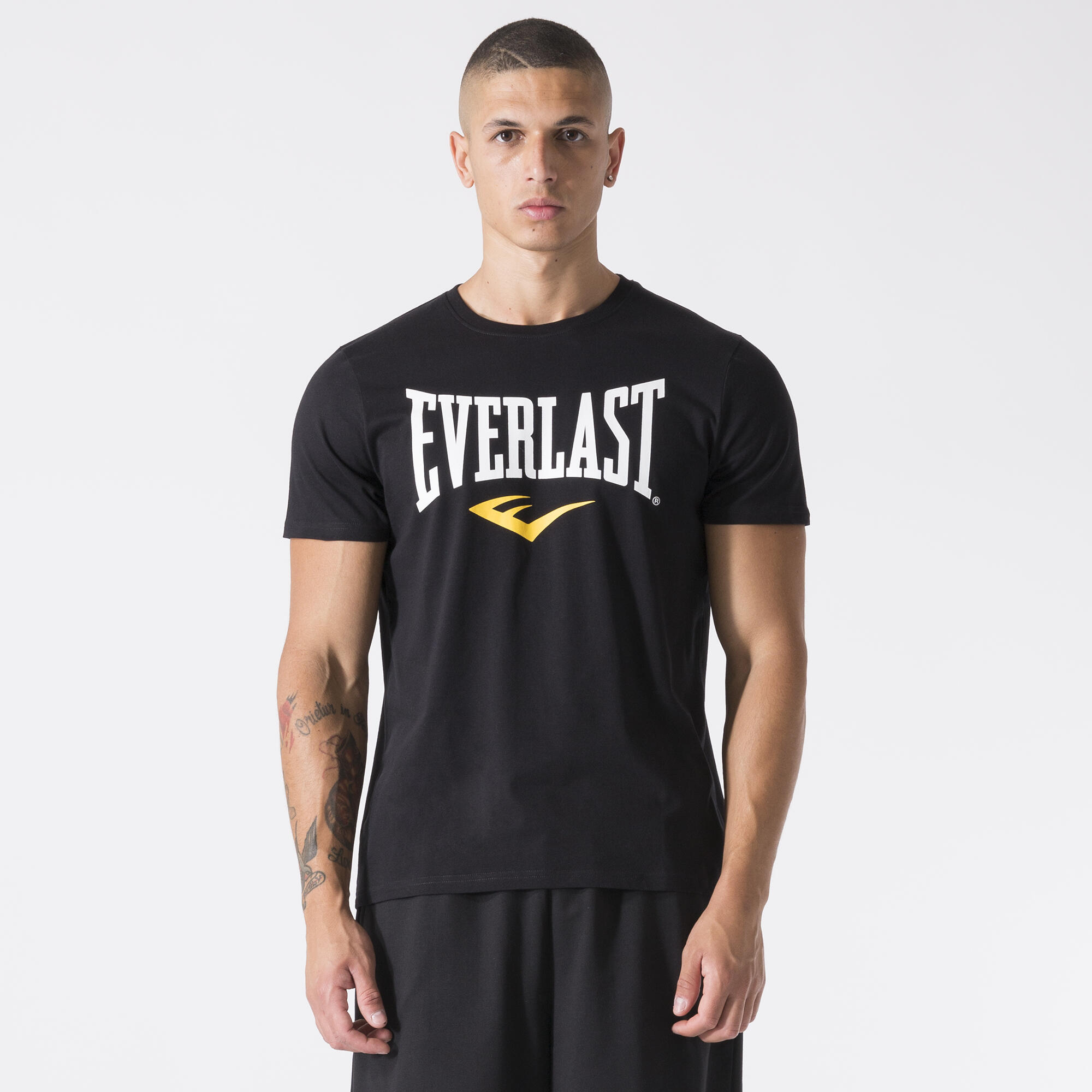 Camisola iconica com logotipo black algodão