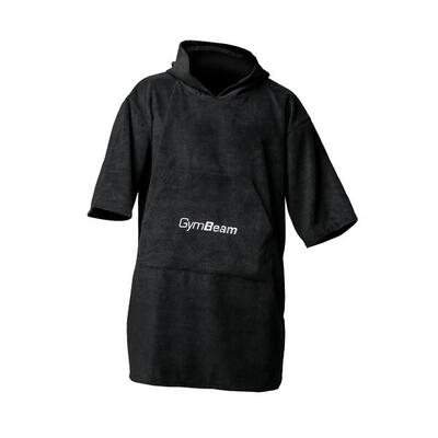 Accappatoio poncho in microfibra 100 cm nero Terry Towel