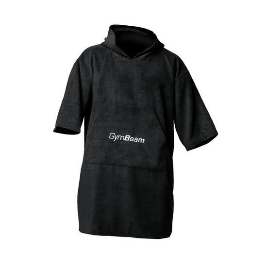 Accappatoio poncho in microfibra 100 cm nero Terry Towel