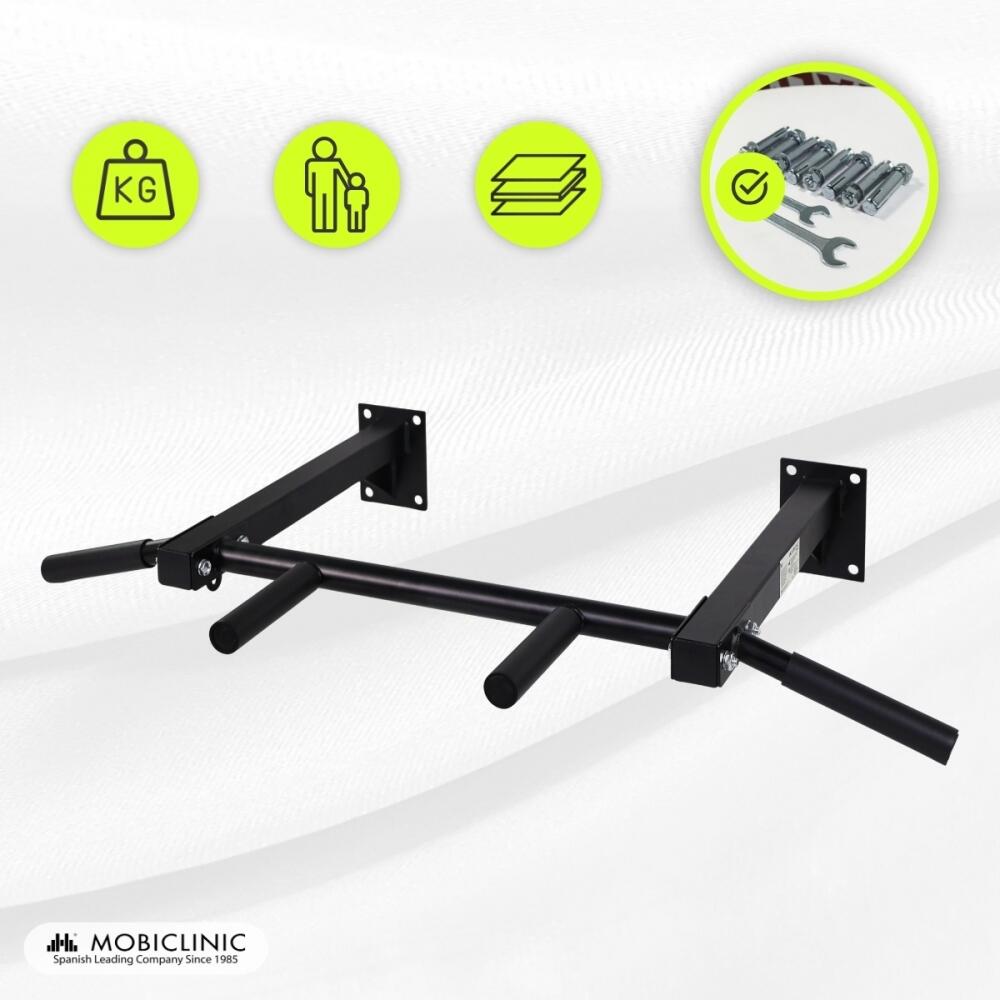 Optrekstang Pull up Bar met ankerset Staal voor wand Multi-grip Tot 250kg 2/7