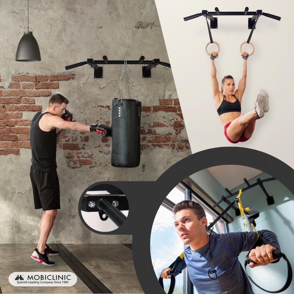 Optrekstang Pull up Bar met ankerset Staal voor wand Multi-grip Tot 250kg 6/7