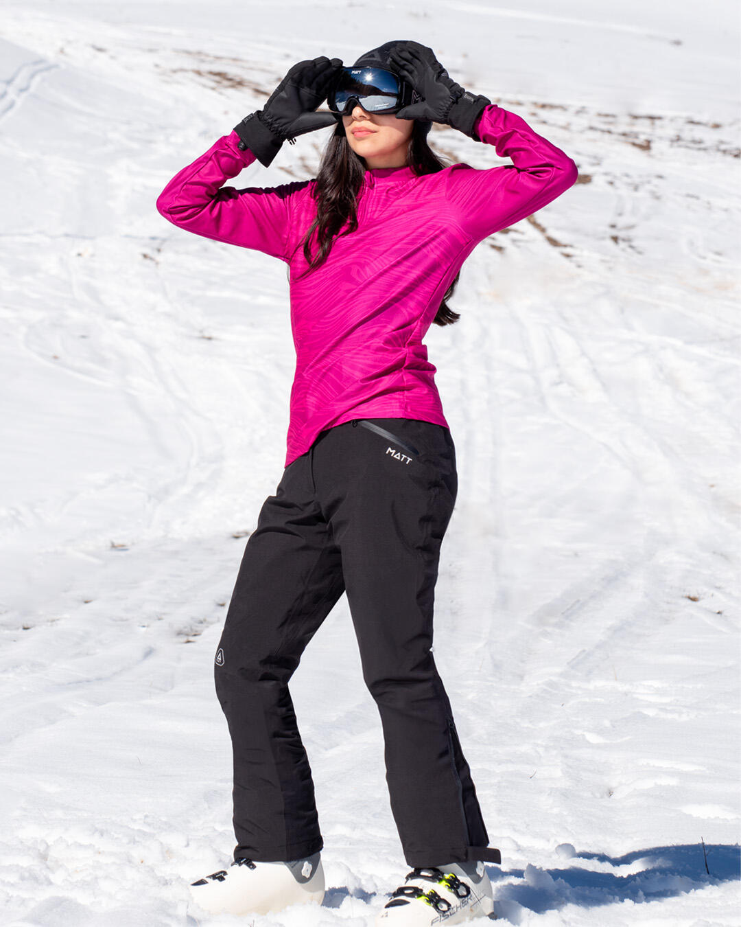 Camiseta manga larga Coolmax Levi Midlayer Mujer Fucsia 3/3