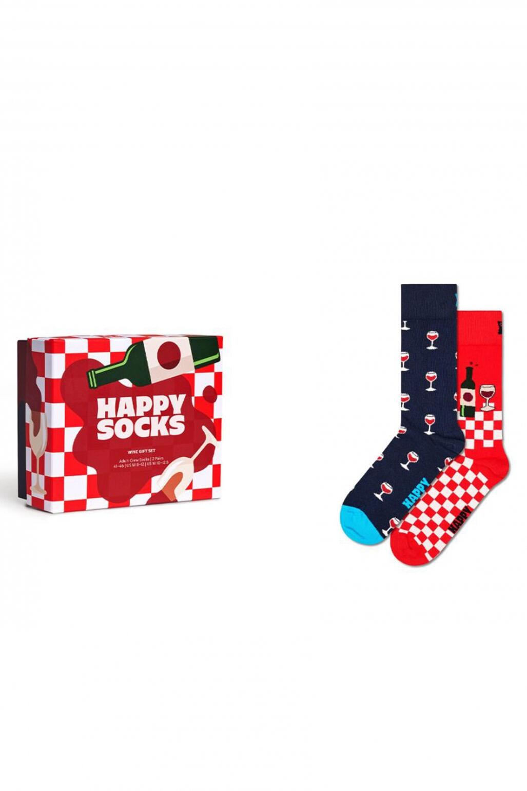 Calze da uomo Happy socks confezione da 2 vino multicolore 5/5