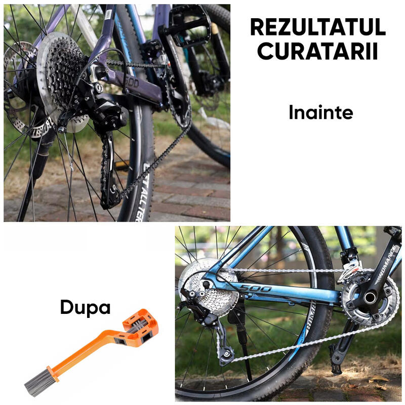 Set curatare bicicleta multifunctional perii, roti, janta, lant, pinioane, frana