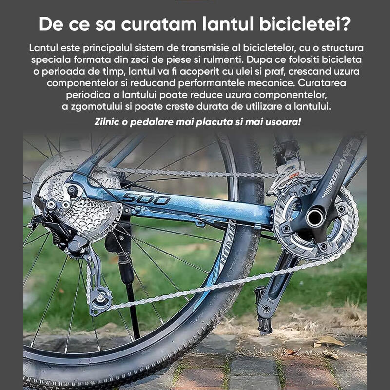 Set curatare bicicleta multifunctional perii, roti, janta, lant, pinioane, frana