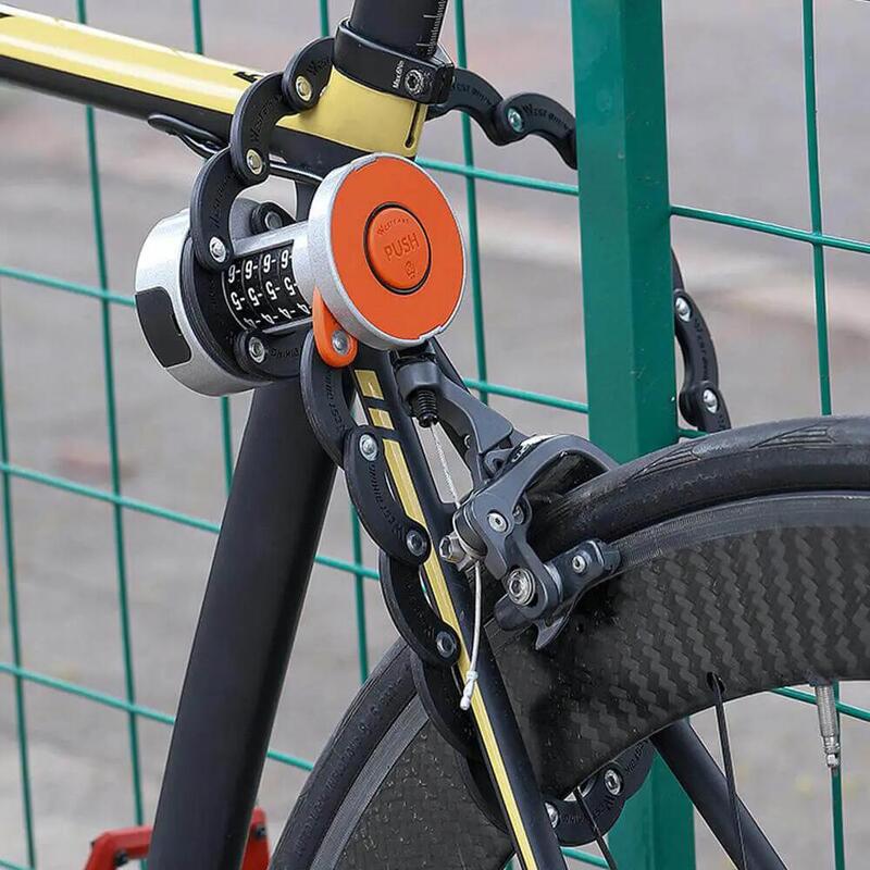 Antifurt pliabil mini cu cifru din 4 cifre, bicicleta, trotineta, scuter, 88 cm