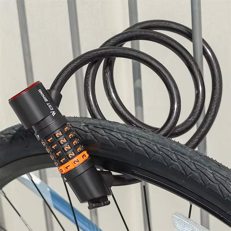 Antifurt bicicleta cu cifru iluminat LED, suport prindere, reincarcabil, 120 cm