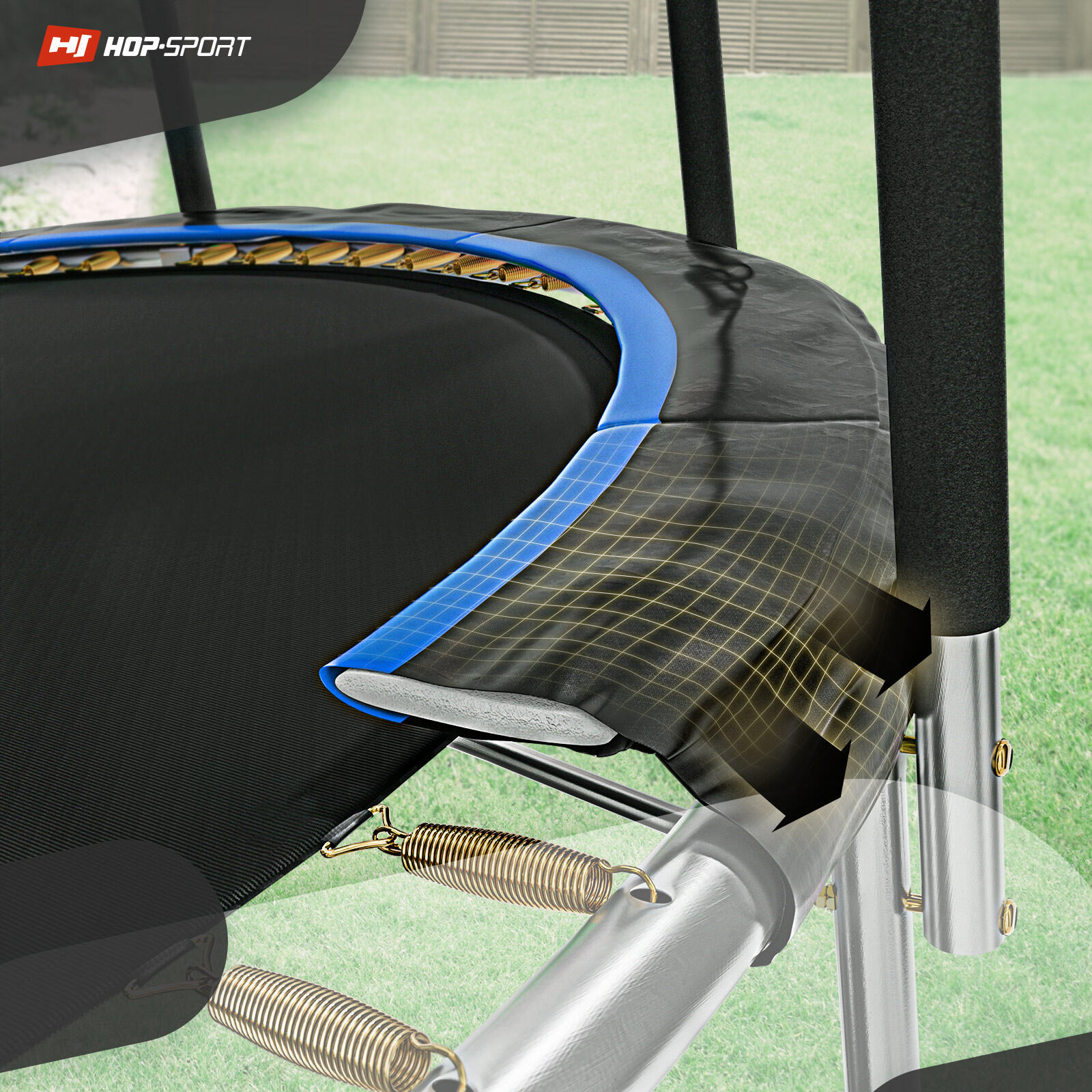 Osłonka sprężyn do trampoliny 12FT Hop-Sport czarno-niebieska 2/4