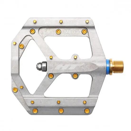 HT Components ME03T EVO+ Flat Pedal Pair Silver