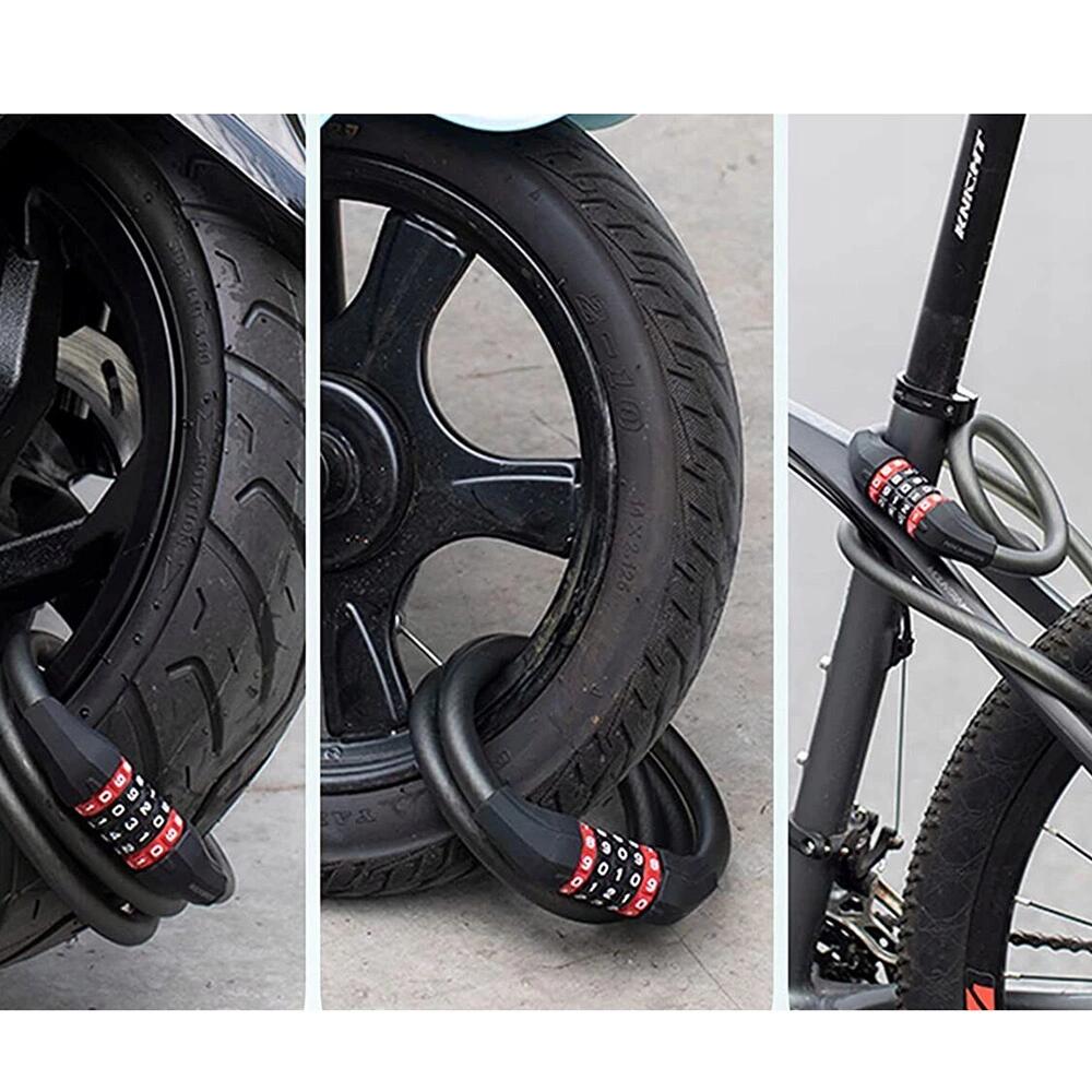 Antifurto de bicicleta com combinação Rockbros RKS507-BK 1,2 m - preto 5/7