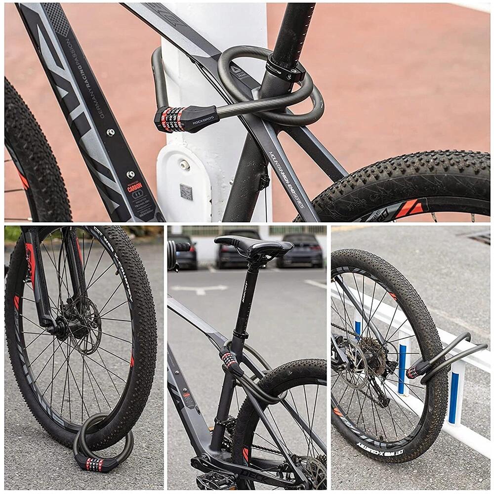 Antifurto de bicicleta com combinação Rockbros RKS507-BK 1,2 m - preto 7/7
