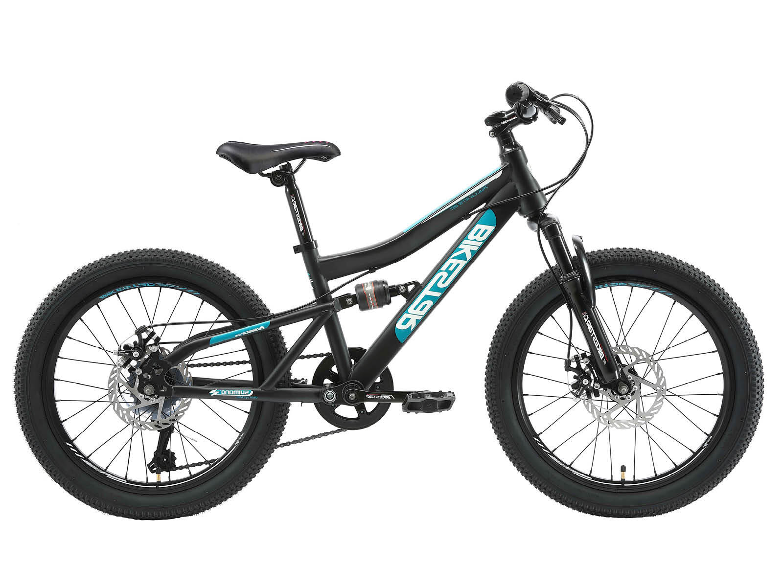 BIKESTAR Bikestar kinderfiets MTB Fully  Staal 7speed 20inch zwart/petrol