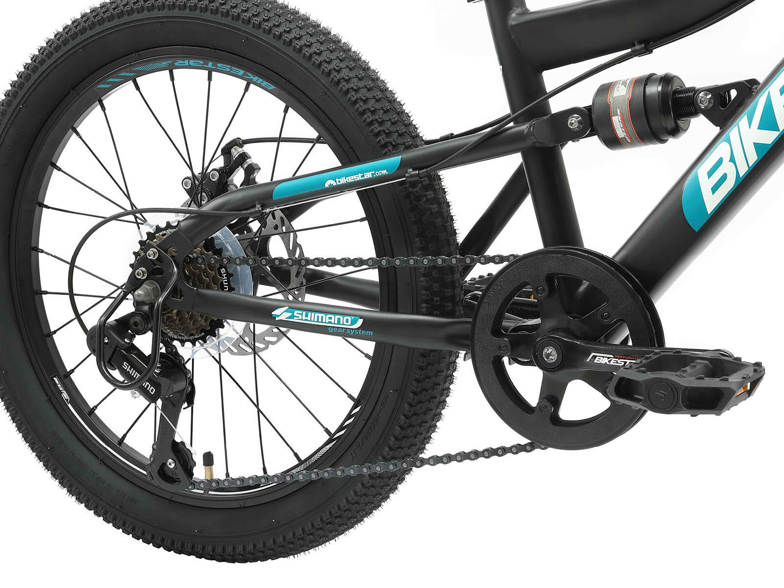 Bikestar Kinderfahrrad MTB Fully Steel 7Gang 20Zoll Schwarz/Benzin 4/7