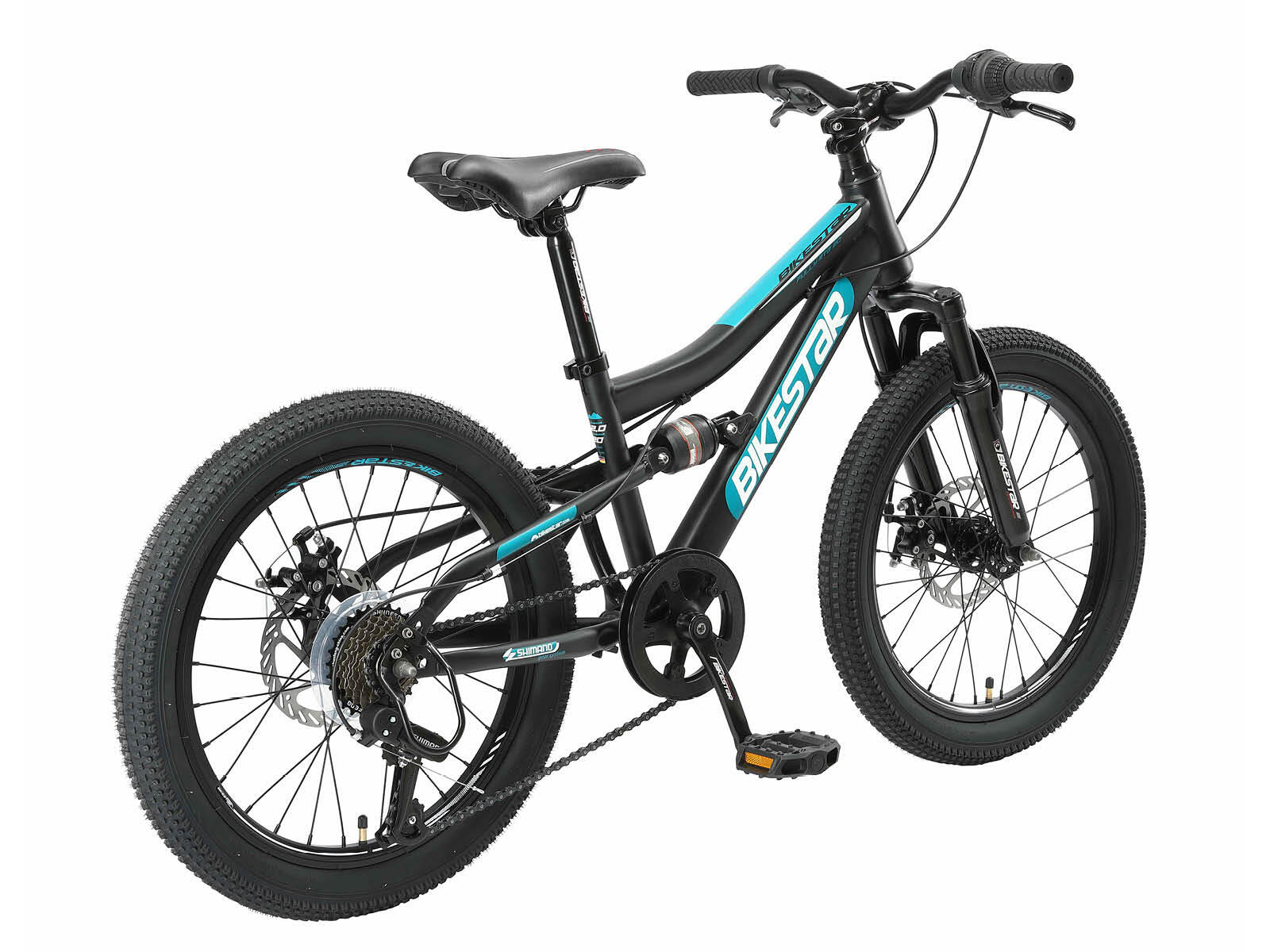 Bikestar Kinderfahrrad MTB Fully Steel 7Gang 20Zoll Schwarz/Benzin 3/7