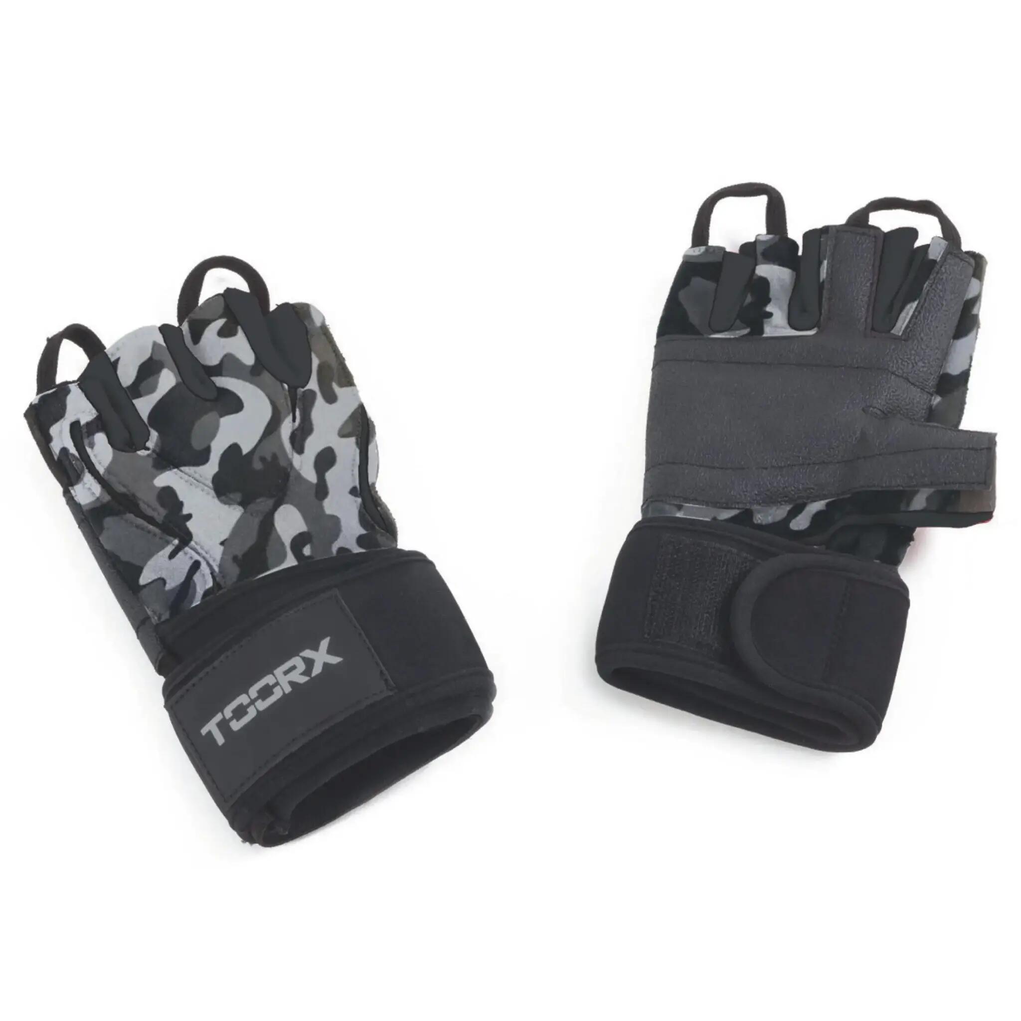 Fitnesshandschoenen - Kunstleer - Camouflage - Maat: M 4/4