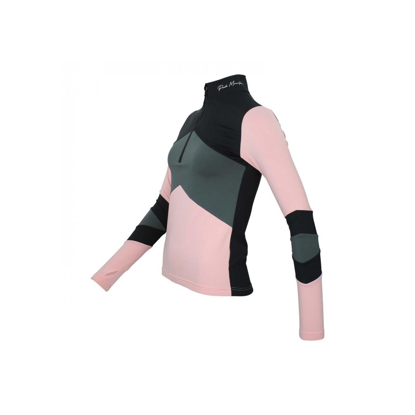 T-shirt 1ere peau avec zip femme Peak Mountain 3/3