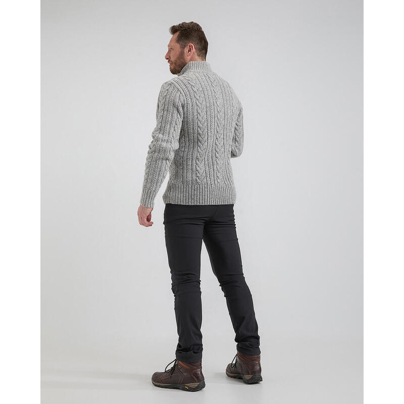 Marcel pull tricoté demi-fermé hommes gris clair taille 4XL