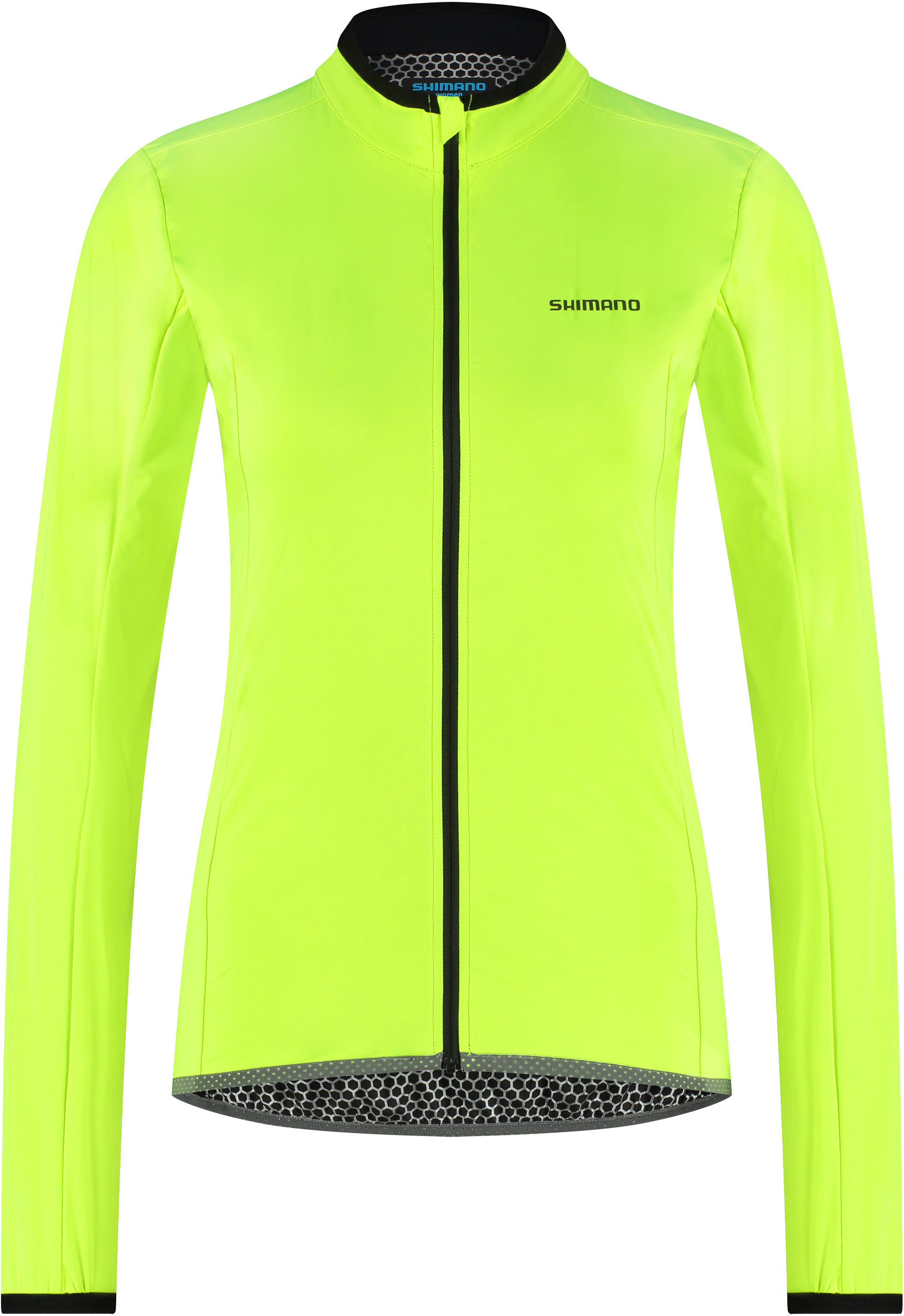 SHIMANO Giacca antipioggia da ciclismo Giacca WINDFLEX da donna, giallo neon
