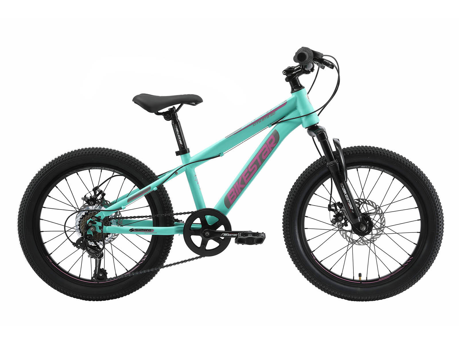 BIKESTAR Bikestar kinderfiets MTB Staal 7speed 20inch mintgroen