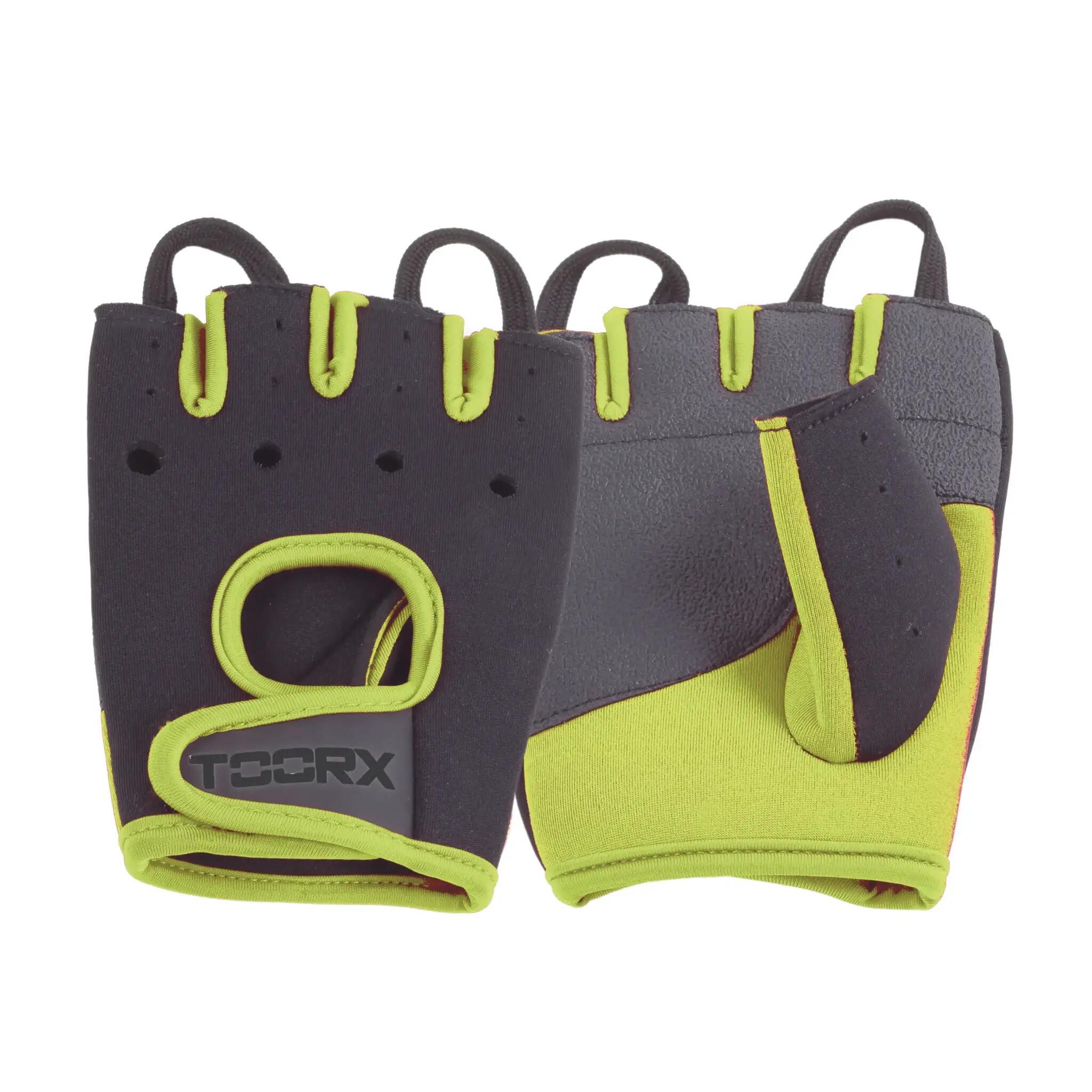 Fitnesshandschoenen - Neopreen - Zwart/Groen - Maat: XL 4/5