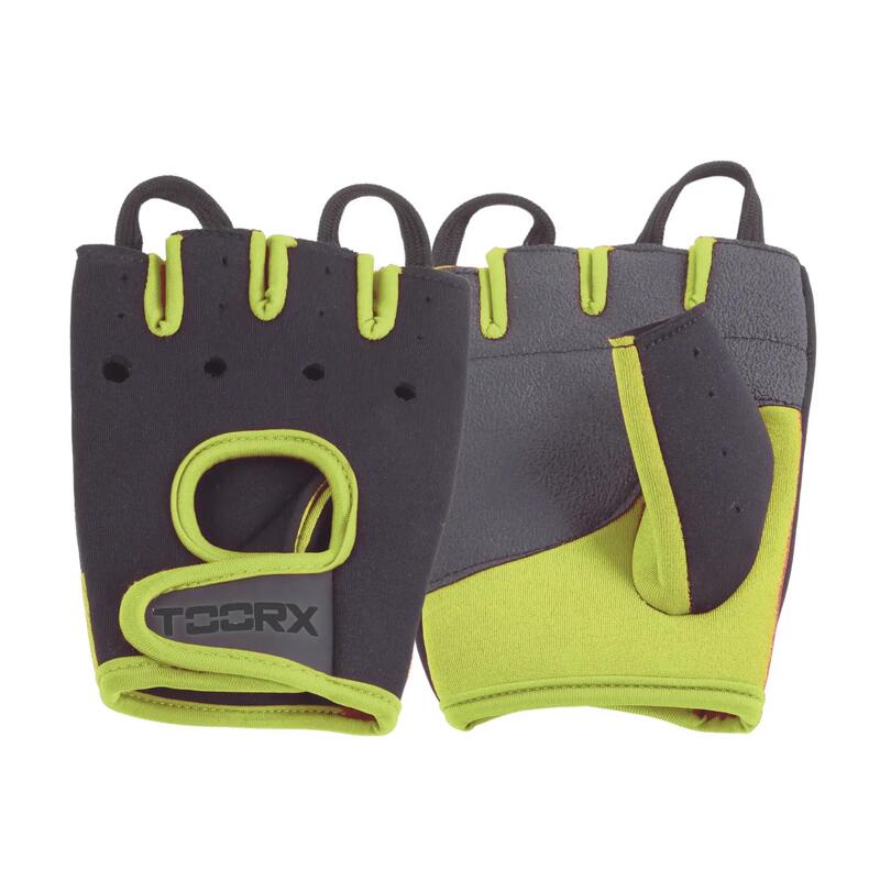 Gants de fitness - Néoprène - Noir/Vert - Taille: L