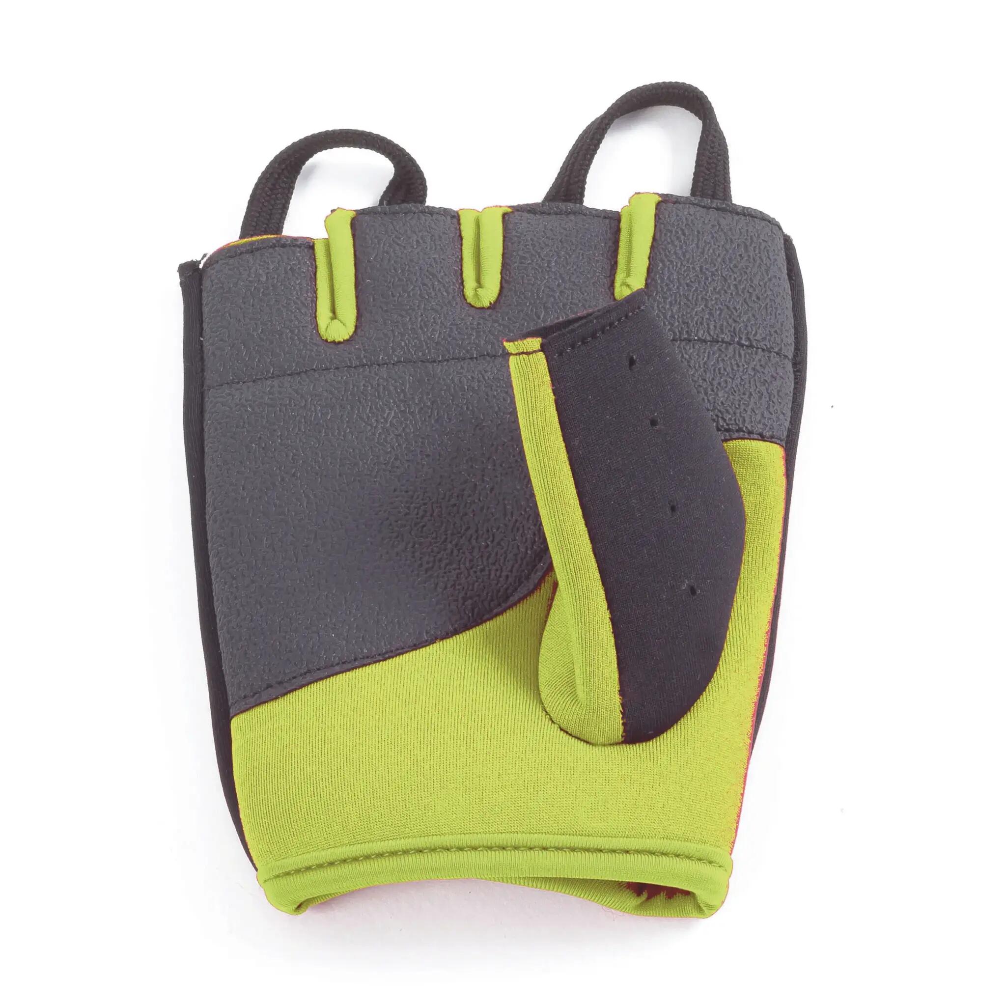 Fitnesshandschoenen - Neopreen - Zwart/Groen - Maat: XL 2/5