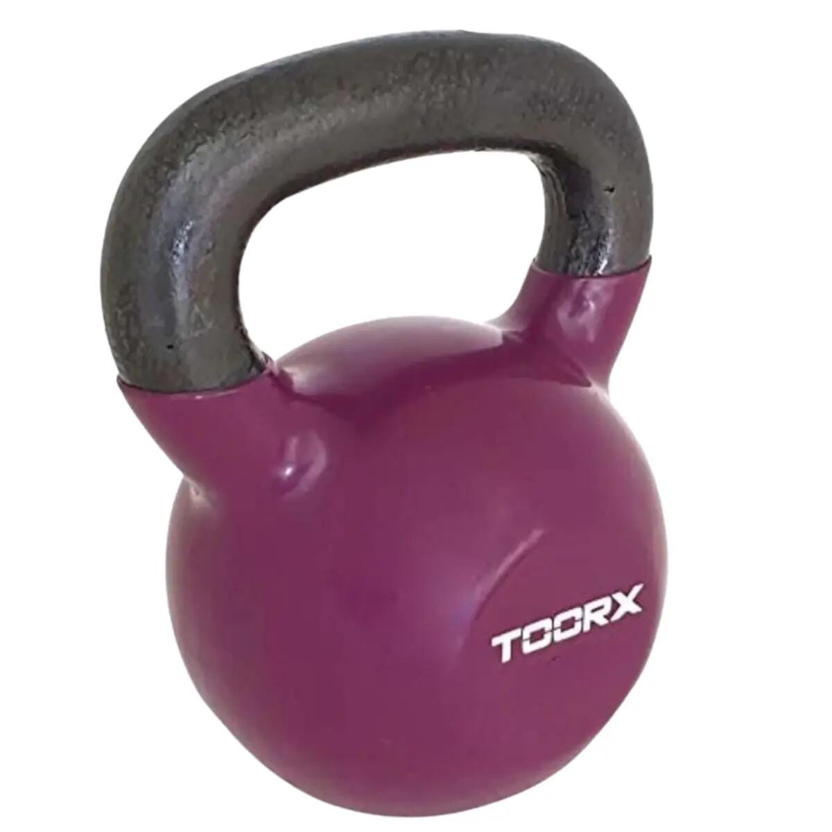 Toorx - Kettlebell - Vinyle - Coloré - 16 Kg - Violet Foncé - Kettlebell - Noir|violet - 16 Kg - Decathlon
