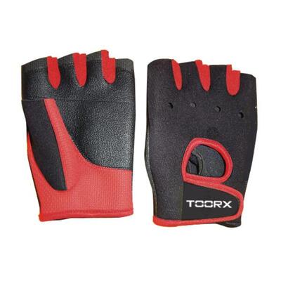 Fitnesshandschoenen - leer - rood - maat: m