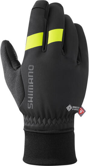 Guanti da ciclismo WINDSTOPPER Primaloft nero-giallo
