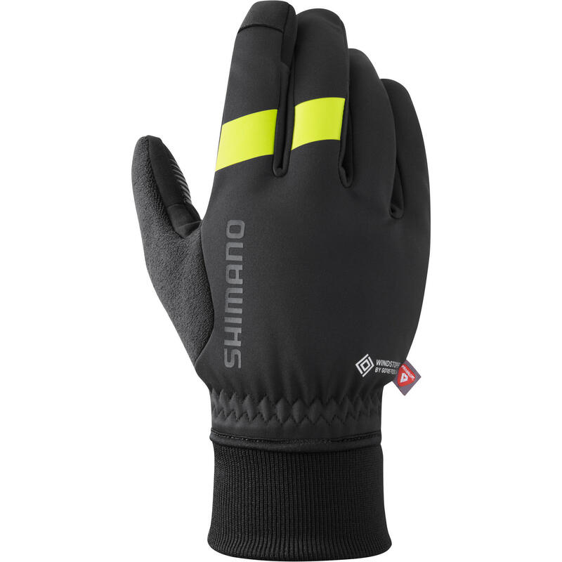 SHIMANO Wielerhandschoenen WINDSTOPPER Primaloft, zwart-geel