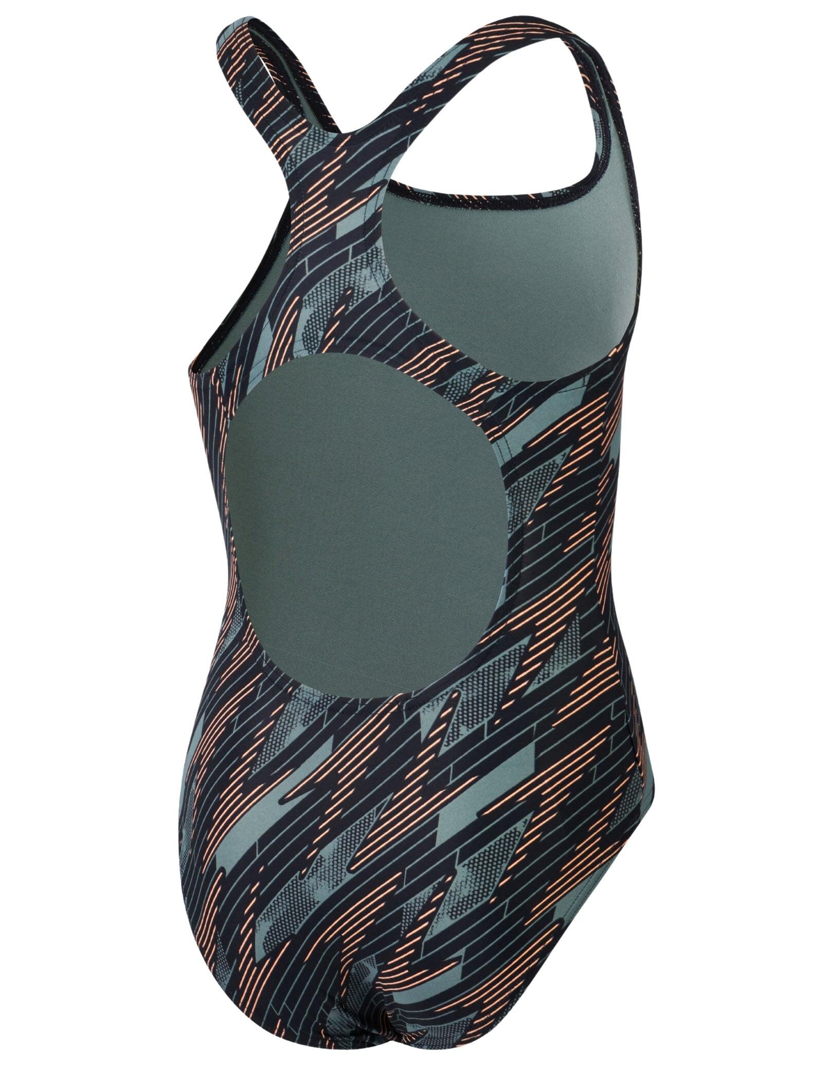 Maillot de bain fille Speedo Hyperboom Allover Medalist Bleu/Vert/Orange 2/5