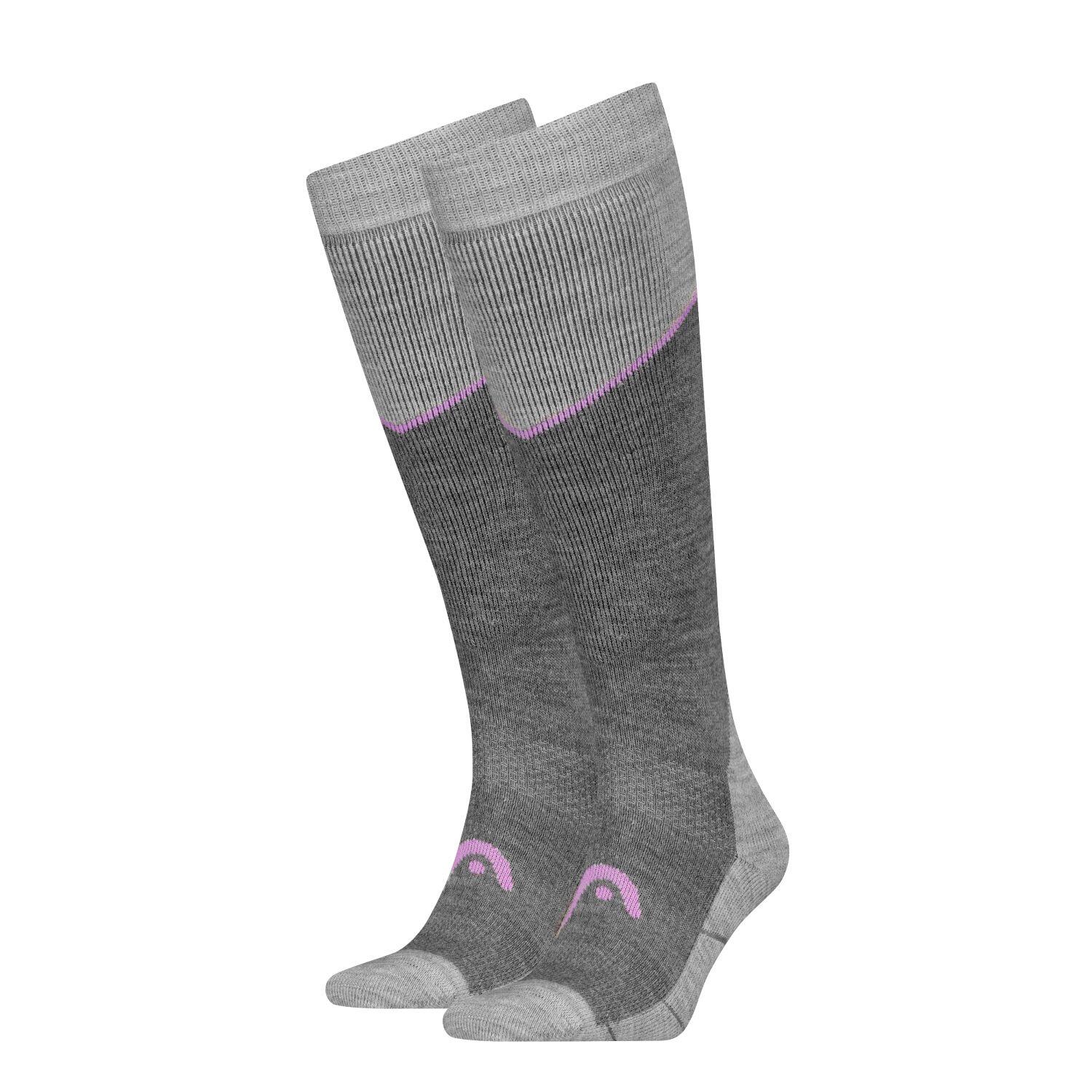 HEAD HEAD Skisokken Kneehigh 2-pack Light Grey Melange / Lilac
