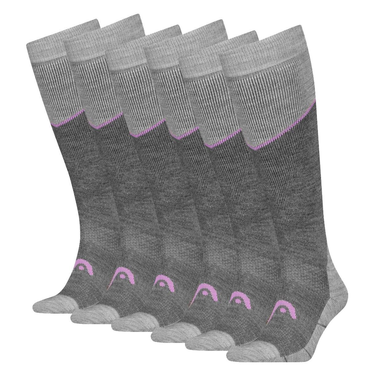 HEAD HEAD Skisokken Kneehigh 6-pack Light Grey Melange / Lilac