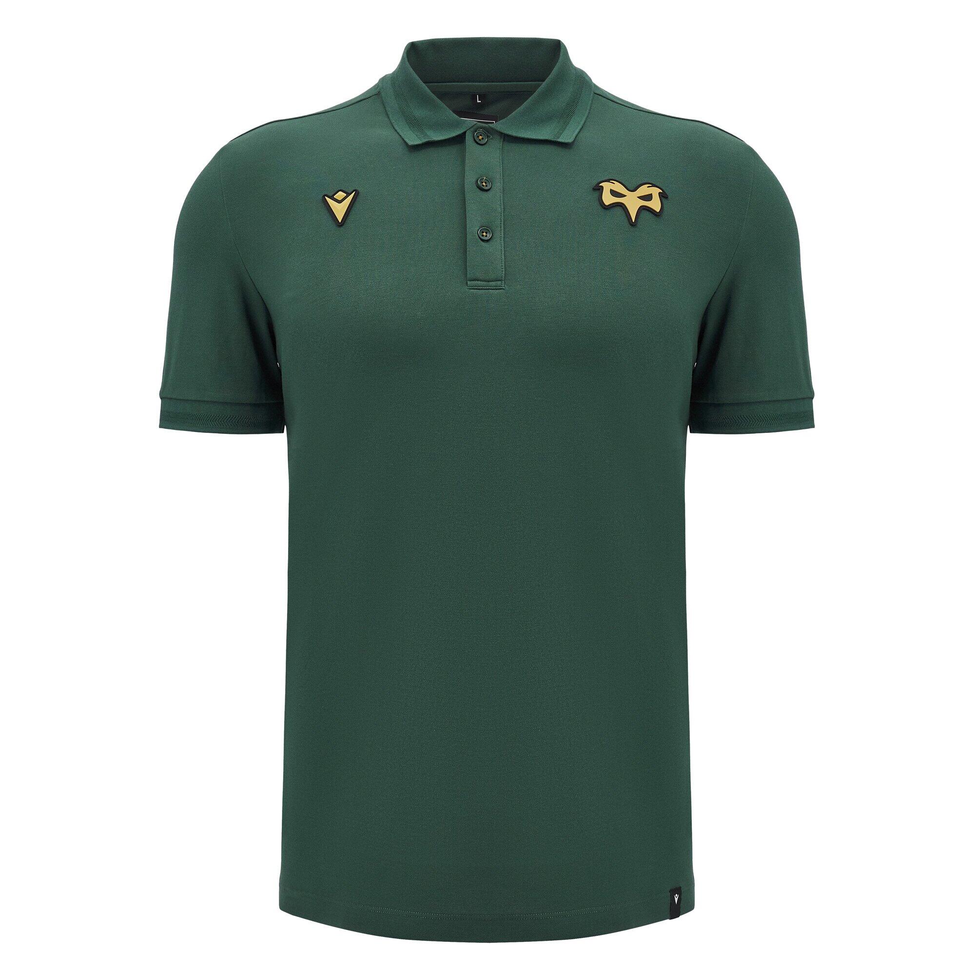 MACRON Ospreys Rugby 2024/25 Adults Athleisure Cotton Travel Polo