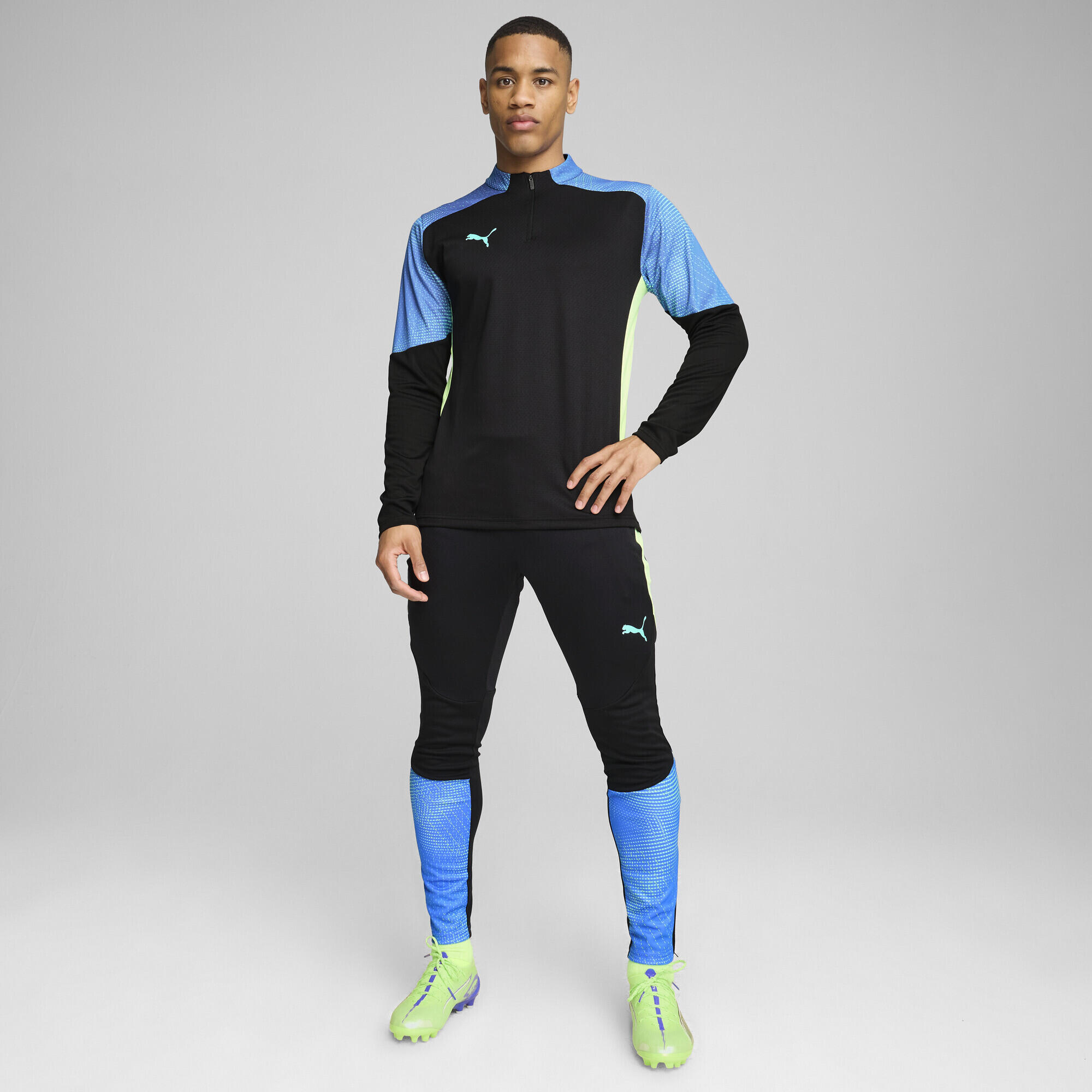 Haut à 1/4 zip individualFINAL Homme PUMA Black Fizzy Apple Yellow 4/7