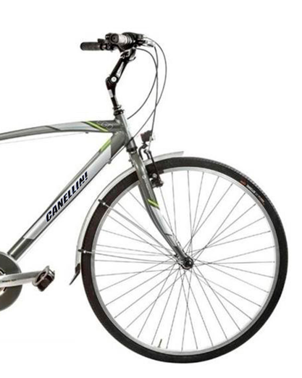 Bici da città Canellini EGO Alluminio uomo 21v - Titanio/Verde 2/3