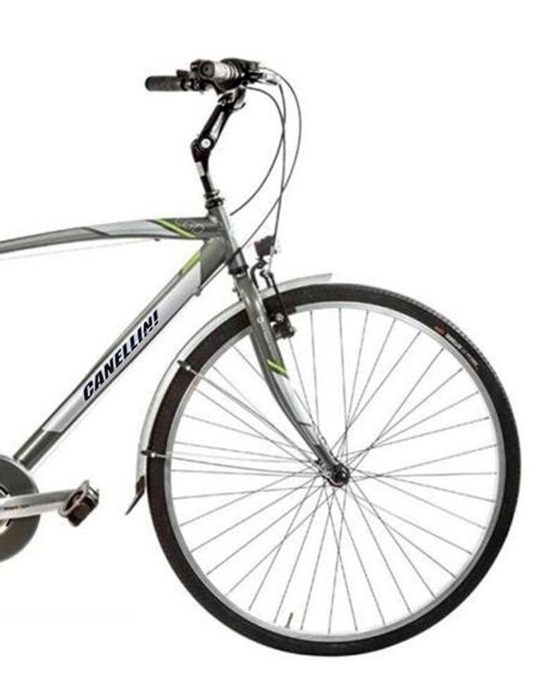 Rower miejski Canellini EGO Aluminium mężczyzna - Szary/Limonkowy