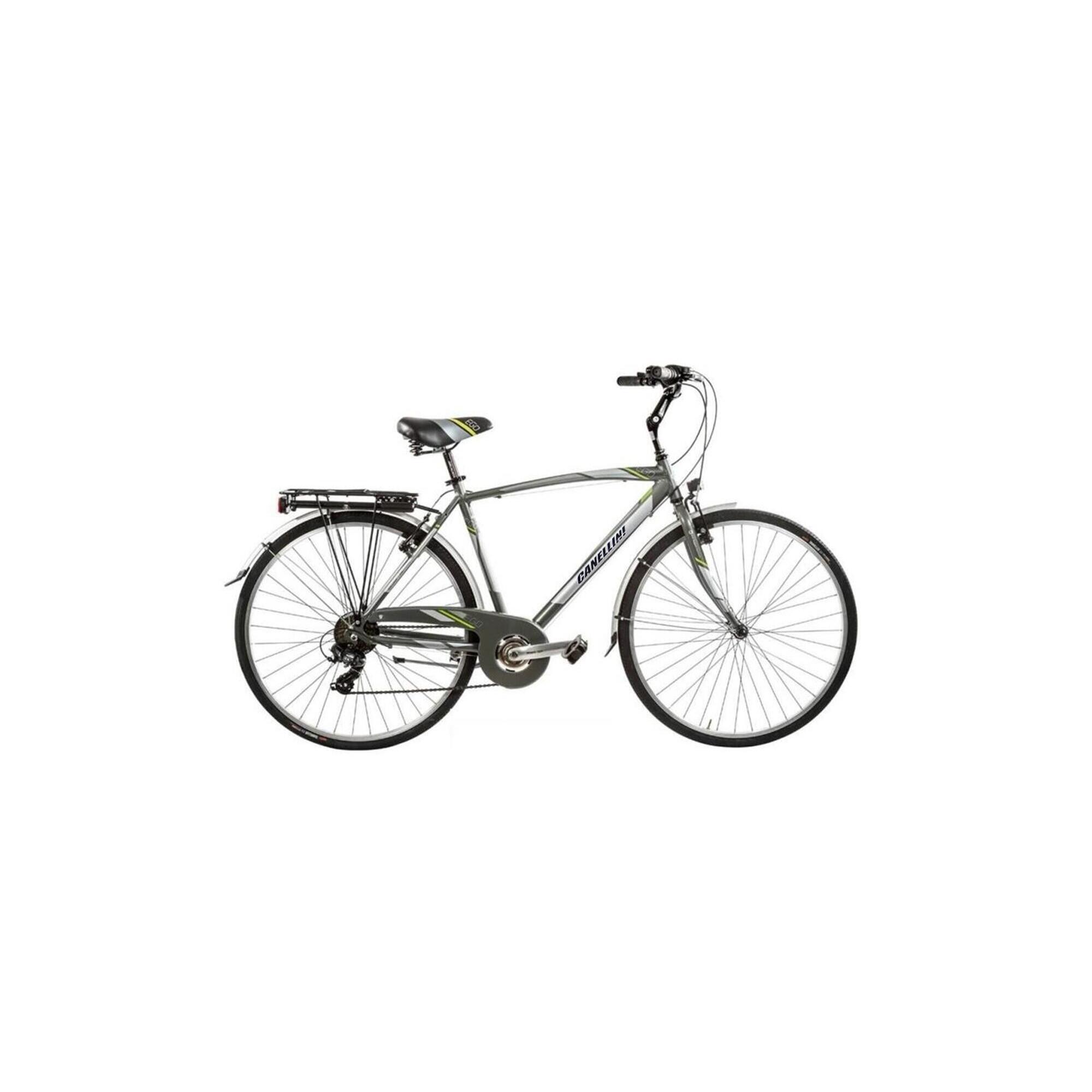 Rower miejski Canellini EGO Aluminium mężczyzna - Szary/Limonkowy