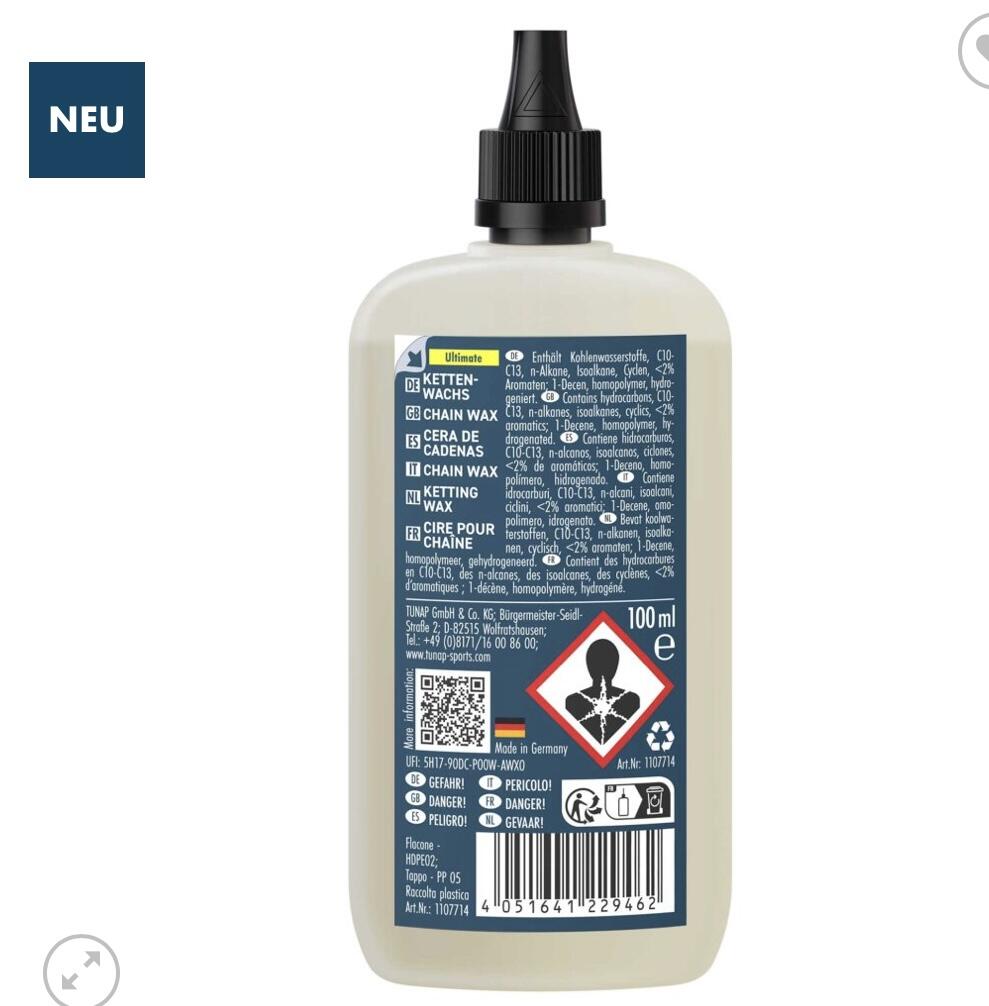 Tunap Chain Wax Ultimate 100ml (Druppelfles) 2/3
