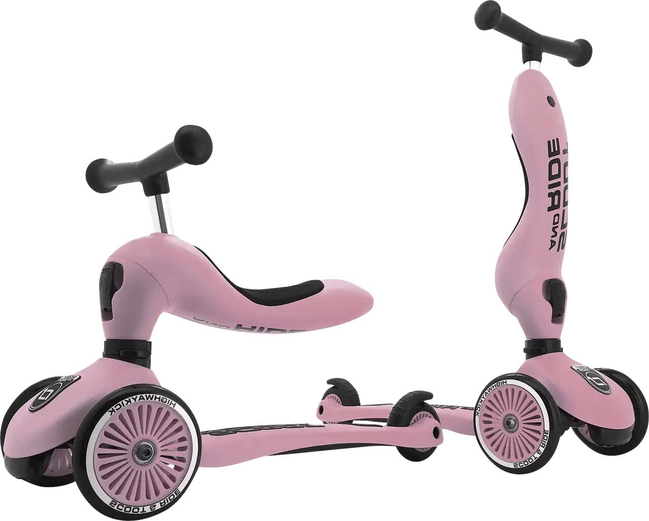 SCOOT AND RIDE Loopfiets en step in één Highwaykick 1 - Rose