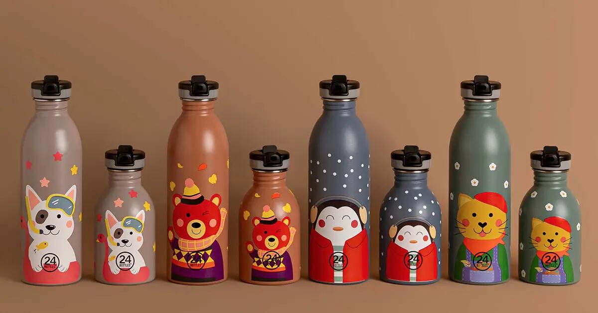 Gourdes 24Bottles Happy Penguin Gourde Enfant 250 ml 6/7