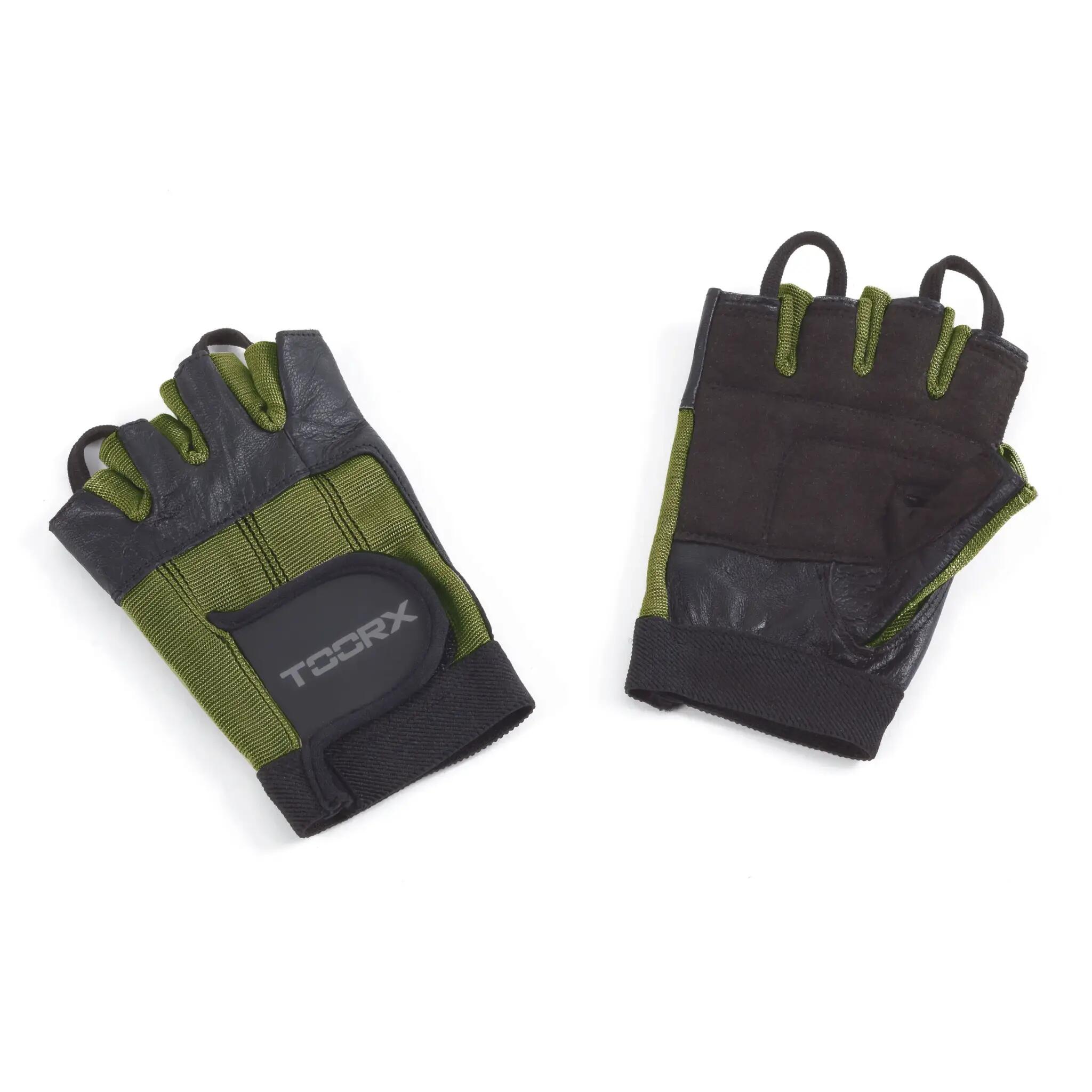 Fitnesshandschoenen - Leer - Groen - Maat: S 4/4