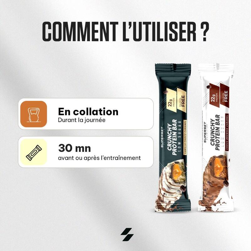 Barres Protéinées | Crunchy Protein Bar (15x64g) | Choco Brownie Caramel