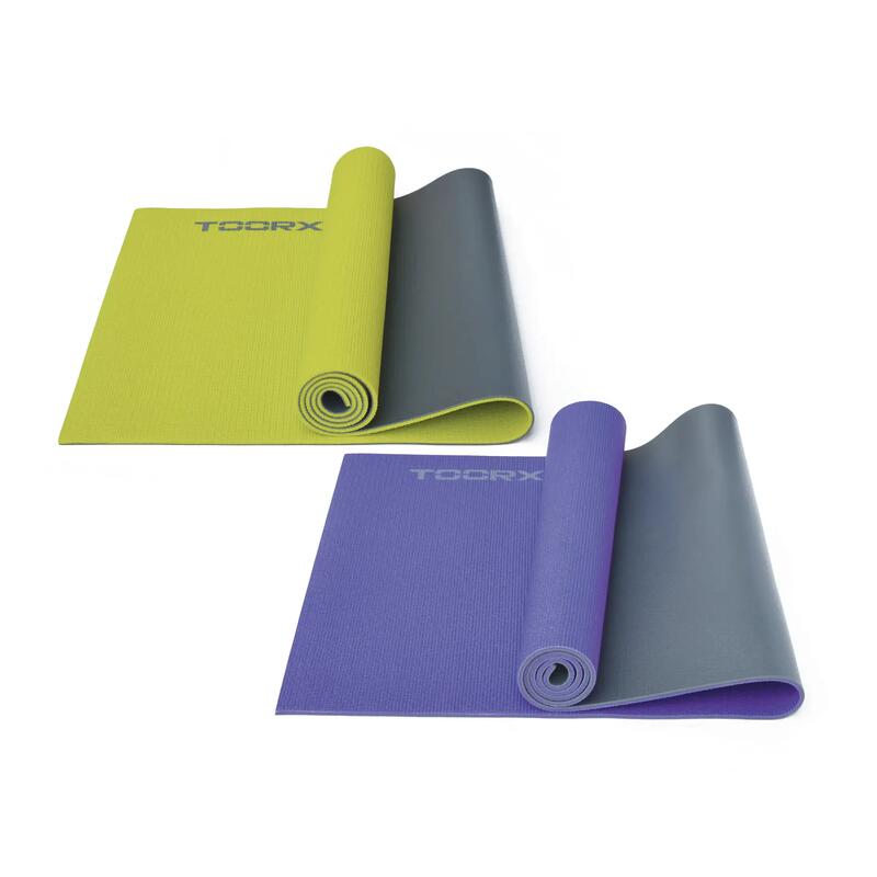 Yogamat - 173 x 60 x 0,6 cm - Dual Color - Groen en antraciet