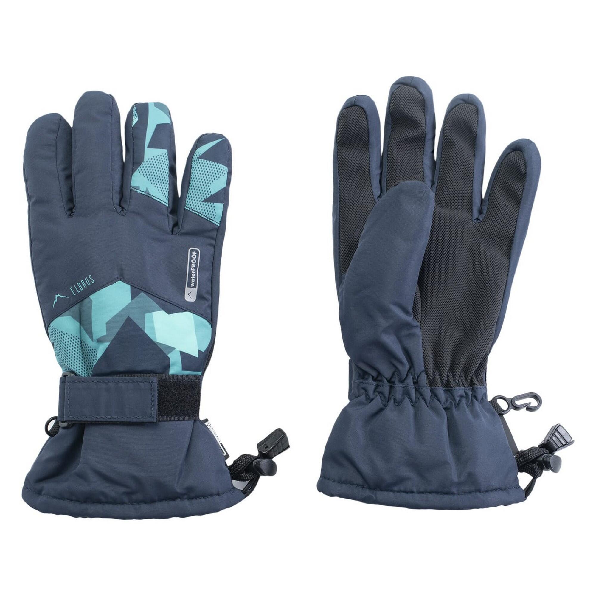 ELBRUS Jongens Akemi Logo Skihandschoenen (Jurk Blauw/Blauw)