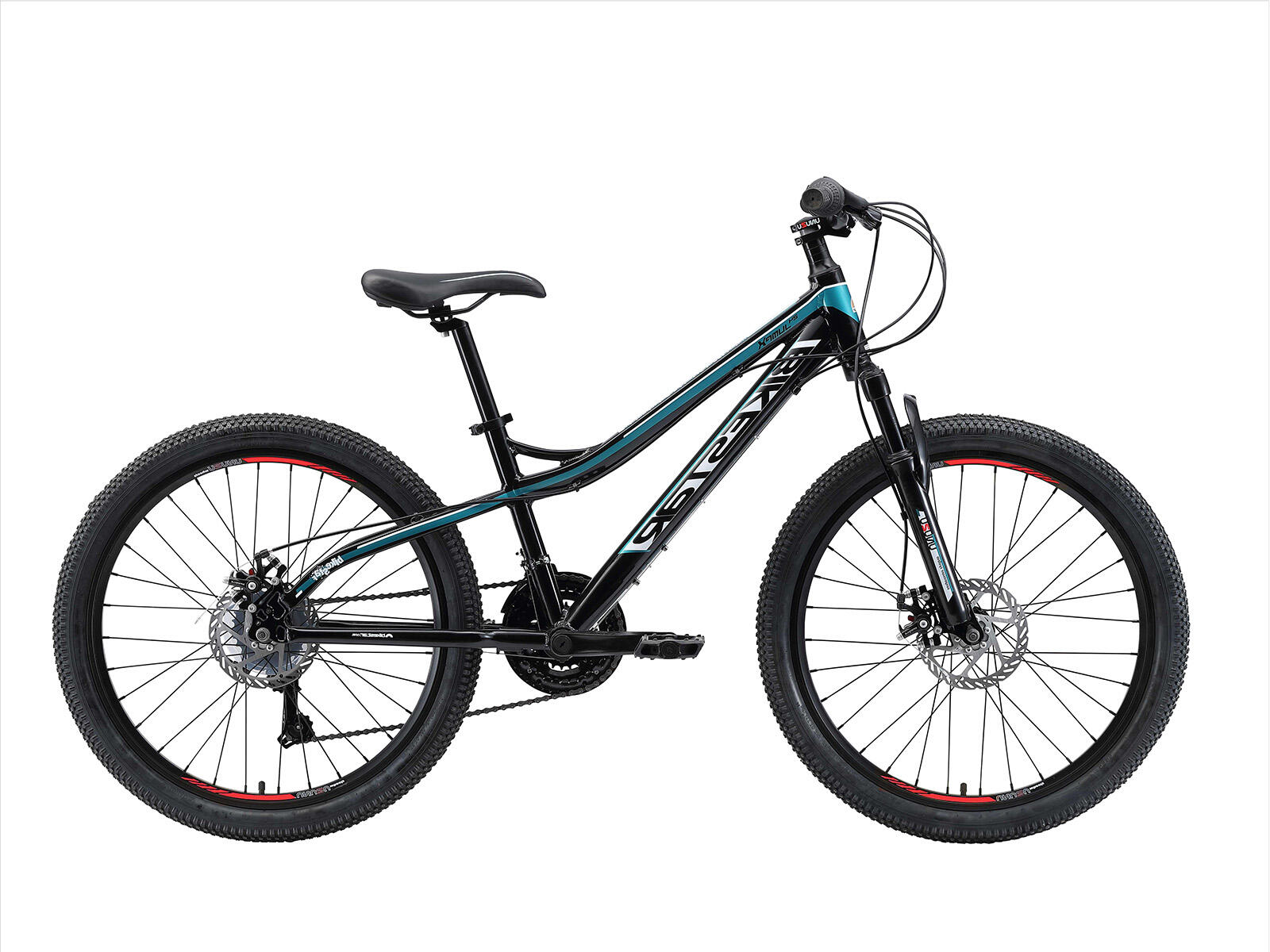 BIKESTAR MTB 24" alluminio, bici bambini 9 anni, hardtail, 21 velocità, freno a disco