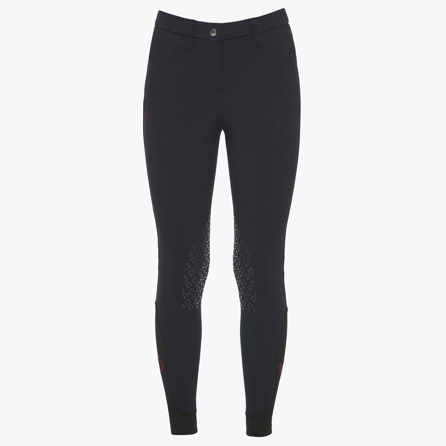 CAVALLERIA TOSCANA Cavalleria Toscana Jumping Rijbroek Jersey Knee Grip Meisjes Fw24 Blauw