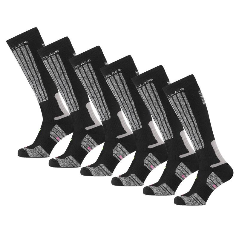 Poederbaas Chaussettes de ski 6-pack Noir