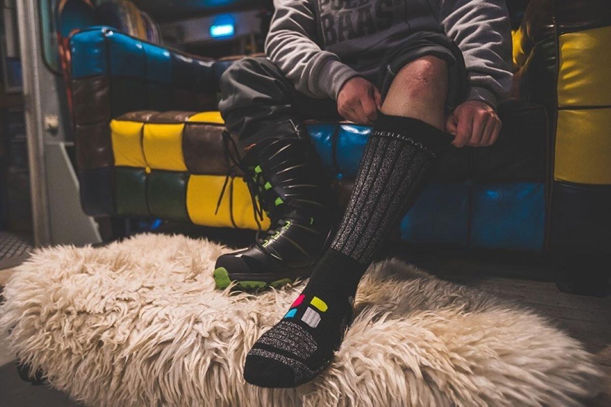 Poederbaas Chaussettes de ski 6-pack Noir 3/4