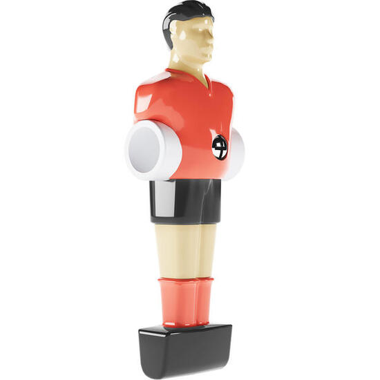 Kickerfigur Schuss und Tor für 13 mm Stangen Rot-Schwarz Einzeln Tischfußball